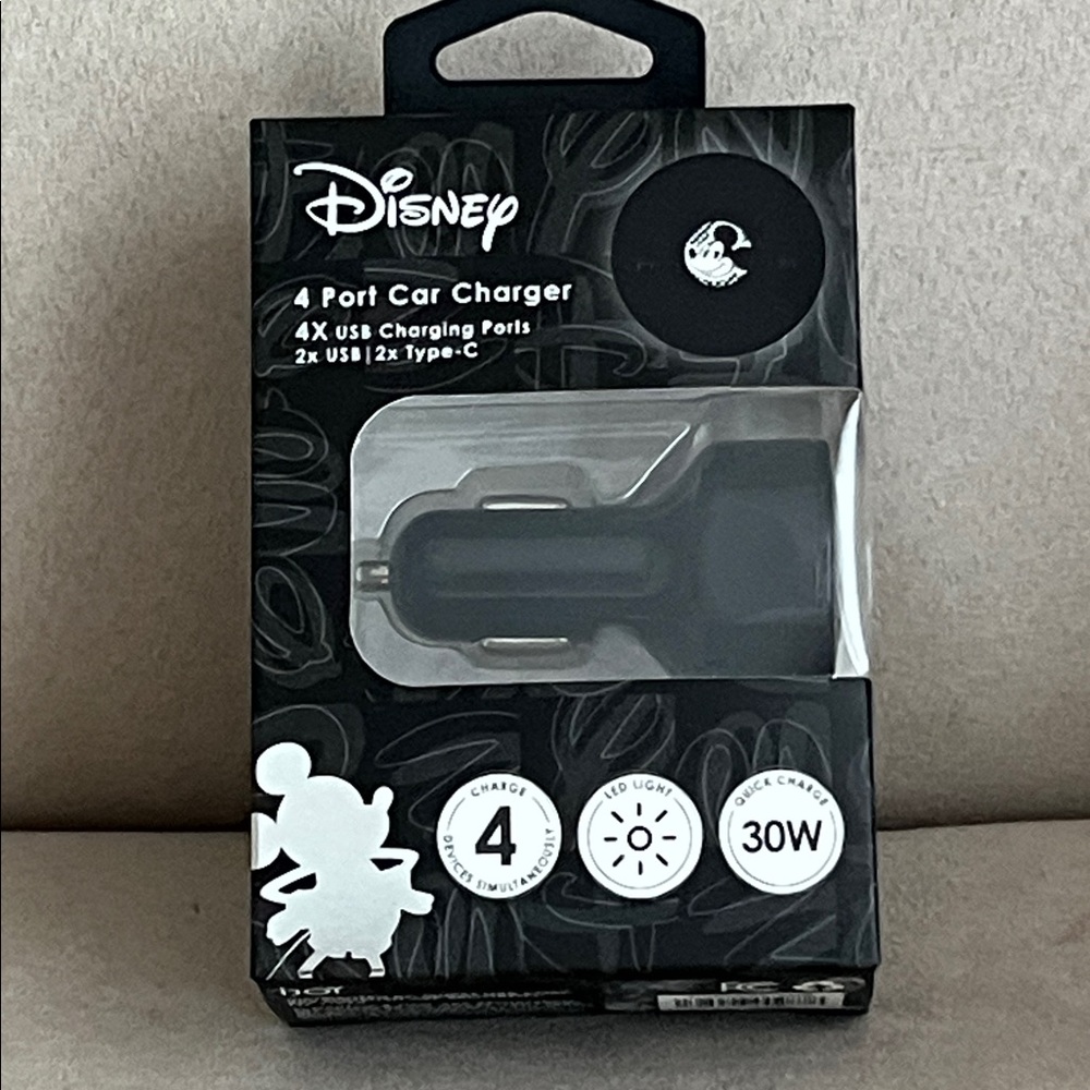 New Disney Mickey 4 Port Car Charger